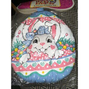 Happy Easter Scented Potholder Egg Shaped With Bunny Design